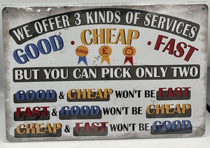 Metal sign