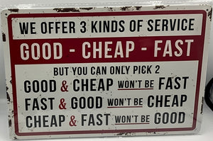 Metal sign