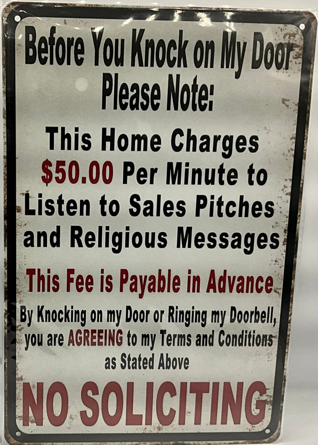 Metal sign