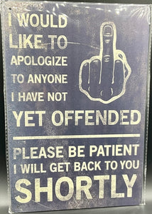 Metal sign