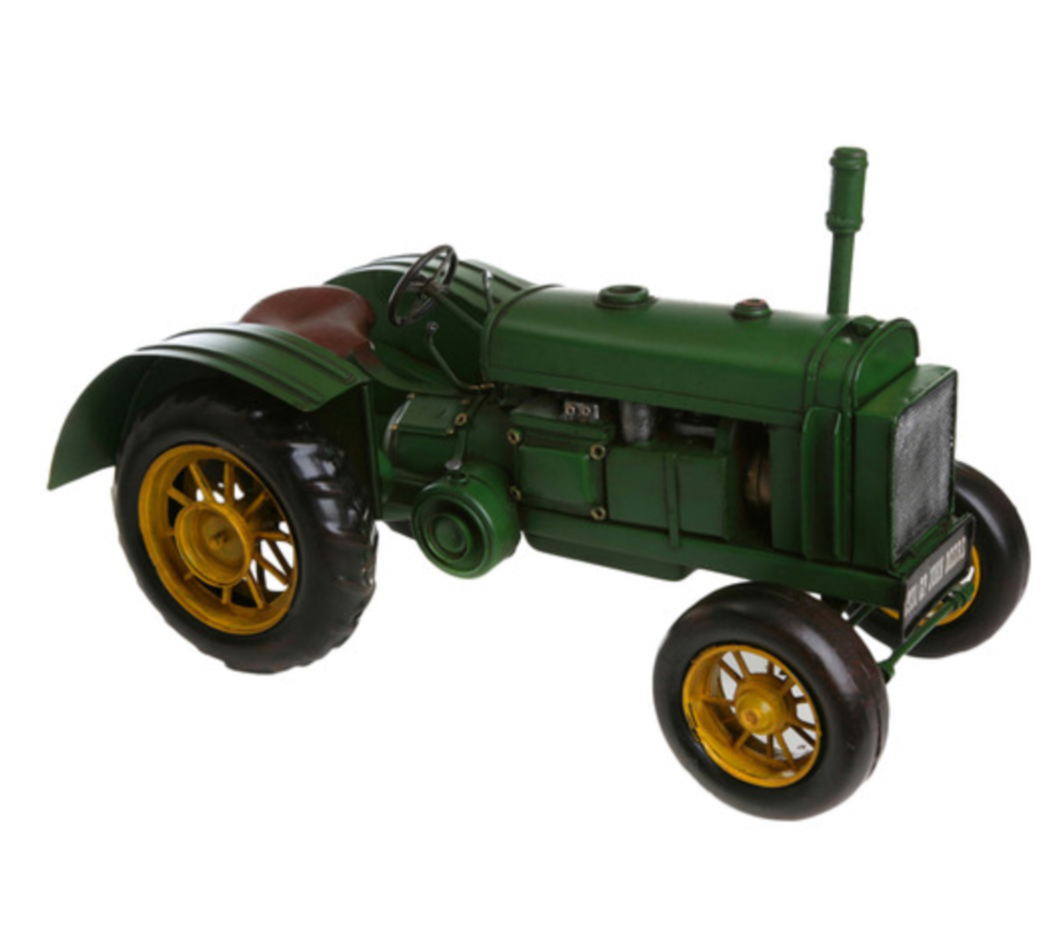 Green and Gold Metal Tractor- 38cm