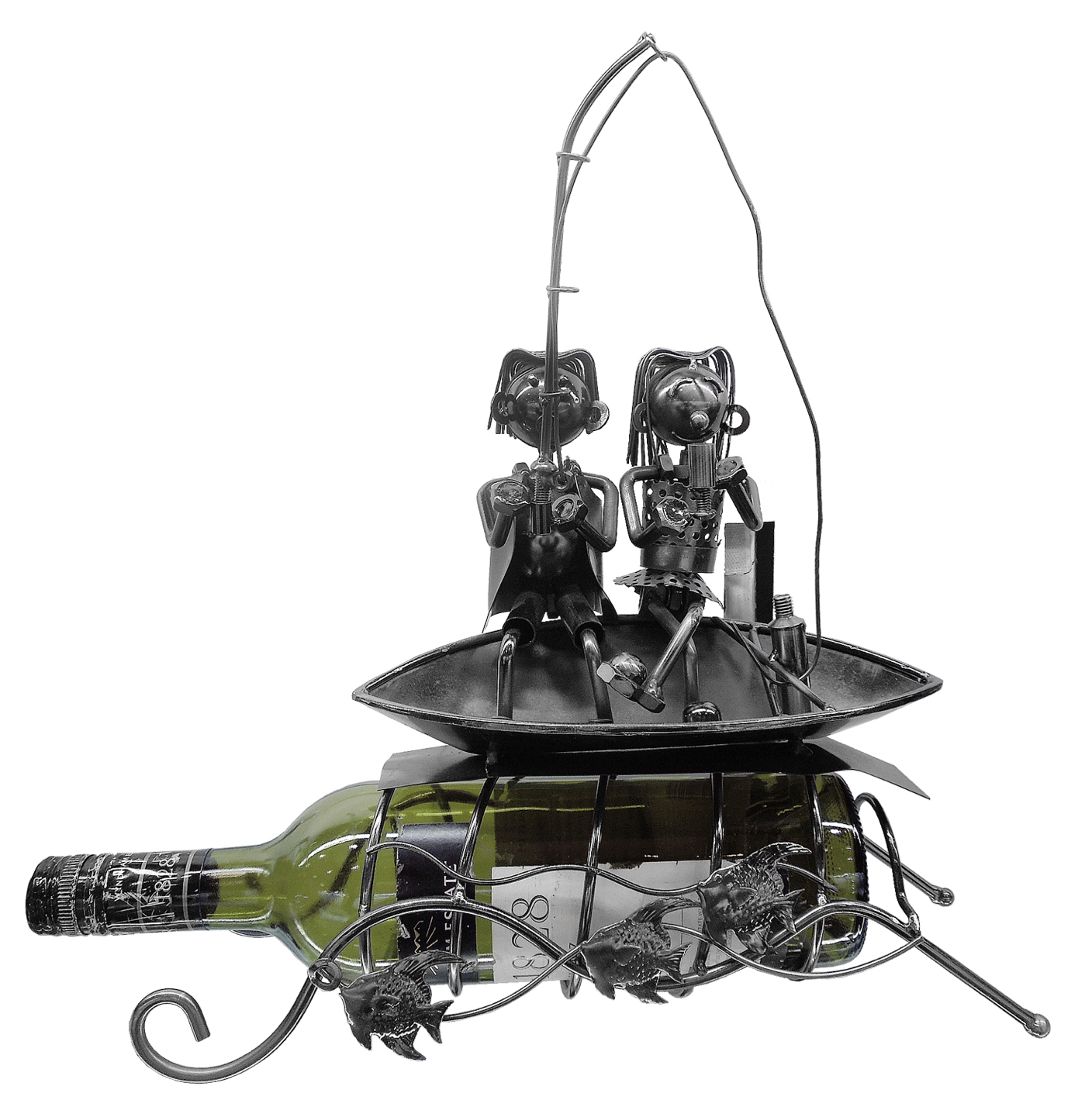 Couple Fishing Wine Bottle Holder