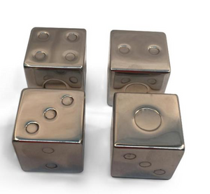Dice Ice Cubes- 4 Stainless Steel